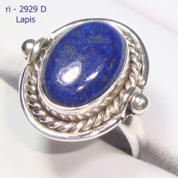 Blue lapis lazuli 925 sterling silver ring